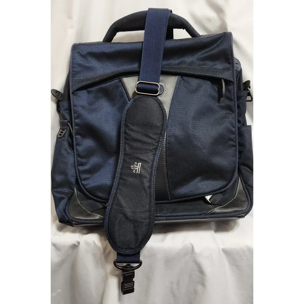 Tumi T-Tech 5589MB Blue Ballistic Nylon Messenger Backpack Bag Shoulder Bag 17